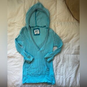 Justice teal hooded sweater